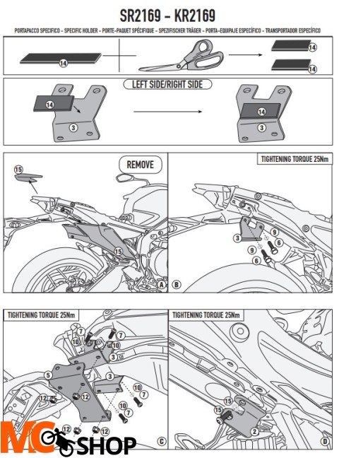 GIVI STELAŻ SAKW BOCZNYCH SERII REMOVE-X YAMAHA MT