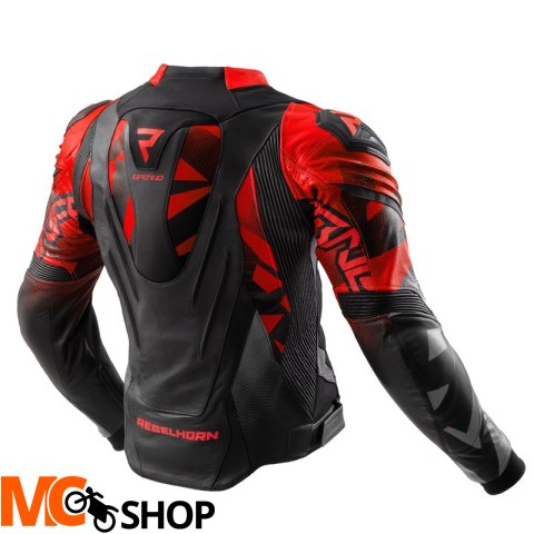 REBELHORN KURTKA SKÓRZANA INFERNO BLACK/FLUO RED