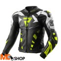 REBELHORN KURTKA SKÓRZANA INFERNO BLACK/WH/FLU YEL