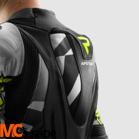 REBELHORN KURTKA SKÓRZANA INFERNO BLACK/WH/FLU YEL