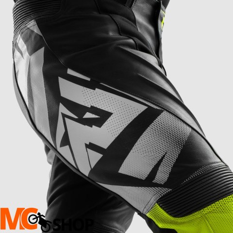 REBELHORN SPODNIE SKÓRZANE INFERNO BL/WHIT/FLU YEL