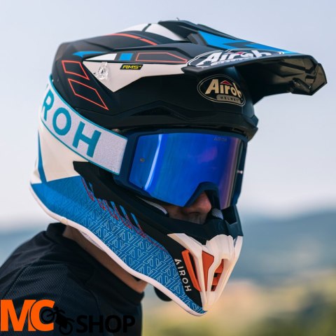 AIROH GOGLE BLAST XR1 BLUE MATT SZYBA BLUE MIRRORE