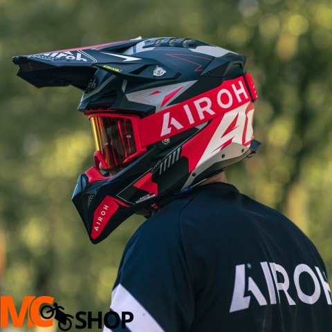 GOGLE AIROH BLAST XR1 RED MATT SZYBA BLUE MIRRORED